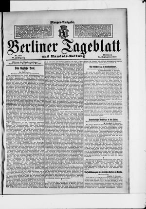 Berliner Tageblatt und Handels-Zeitung vom 14.09.1910
