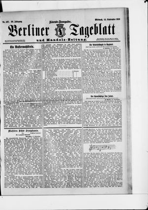 Berliner Tageblatt und Handels-Zeitung vom 14.09.1910