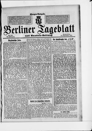 Berliner Tageblatt und Handels-Zeitung vom 15.09.1910