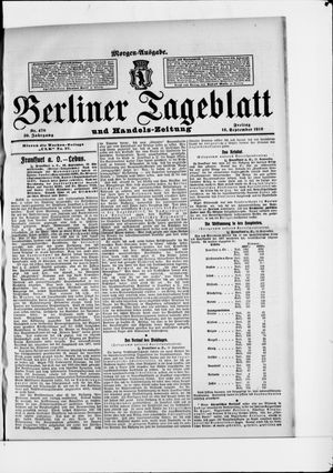 Berliner Tageblatt und Handels-Zeitung vom 16.09.1910