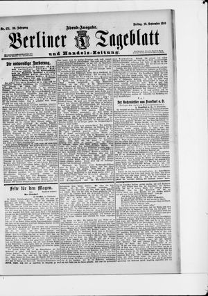 Berliner Tageblatt und Handels-Zeitung vom 16.09.1910