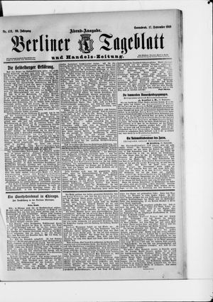 Berliner Tageblatt und Handels-Zeitung vom 17.09.1910