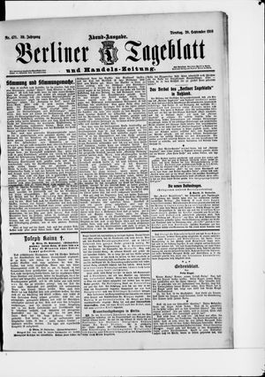 Berliner Tageblatt und Handels-Zeitung vom 20.09.1910