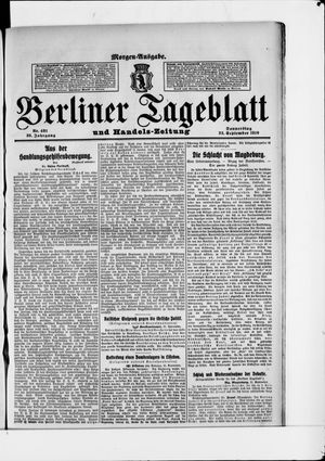 Berliner Tageblatt und Handels-Zeitung on Sep 22, 1910