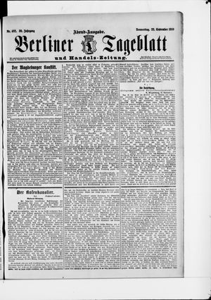 Berliner Tageblatt und Handels-Zeitung on Sep 22, 1910
