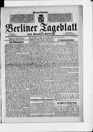Berliner Tageblatt und Handels-Zeitung vom 24.09.1910