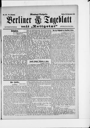 Berliner Tageblatt und Handels-Zeitung on Sep 26, 1910