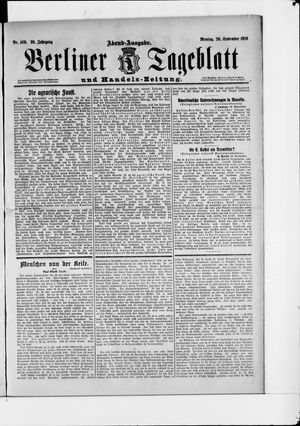 Berliner Tageblatt und Handels-Zeitung vom 26.09.1910