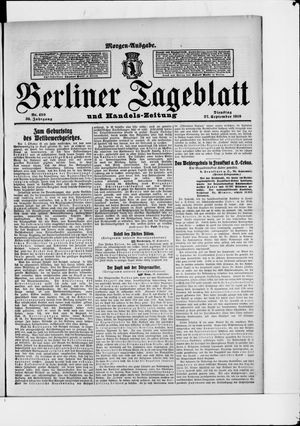 Berliner Tageblatt und Handels-Zeitung vom 27.09.1910