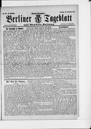 Berliner Tageblatt und Handels-Zeitung vom 27.09.1910