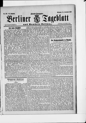 Berliner Tageblatt und Handels-Zeitung vom 28.09.1910