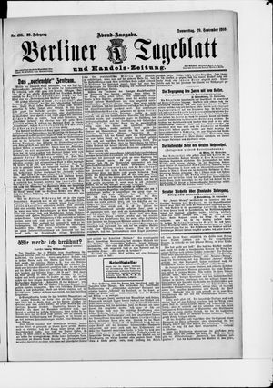 Berliner Tageblatt und Handels-Zeitung vom 29.09.1910