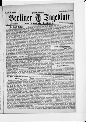 Berliner Tageblatt und Handels-Zeitung vom 30.09.1910