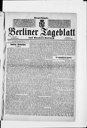 Berliner Tageblatt und Handels-Zeitung vom 02.10.1910