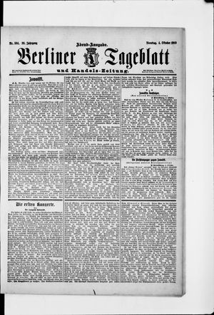 Berliner Tageblatt und Handels-Zeitung vom 04.10.1910