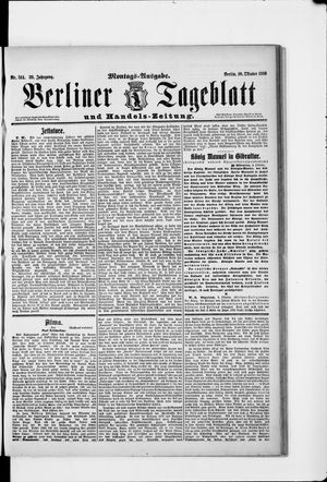 Berliner Tageblatt und Handels-Zeitung vom 10.10.1910