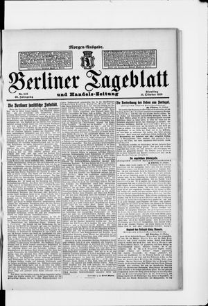 Berliner Tageblatt und Handels-Zeitung vom 11.10.1910