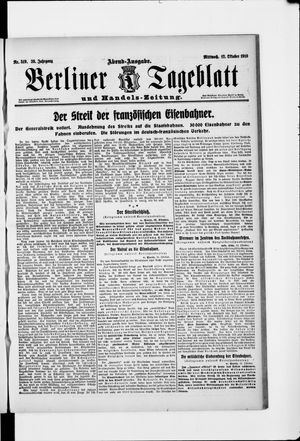 Berliner Tageblatt und Handels-Zeitung vom 12.10.1910