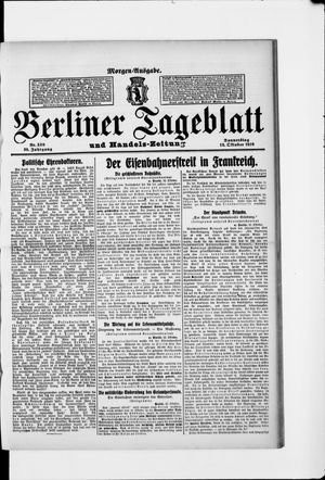 Berliner Tageblatt und Handels-Zeitung vom 13.10.1910