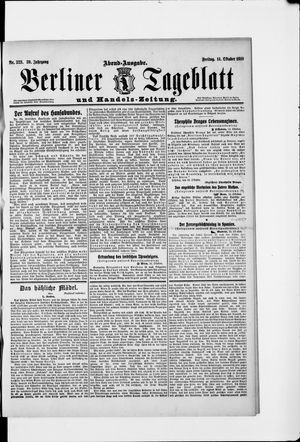 Berliner Tageblatt und Handels-Zeitung vom 14.10.1910