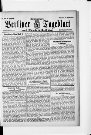 Berliner Tageblatt und Handels-Zeitung vom 15.10.1910