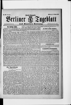 Berliner Tageblatt und Handels-Zeitung vom 19.10.1910