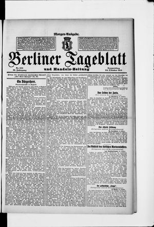 Berliner Tageblatt und Handels-Zeitung vom 20.10.1910