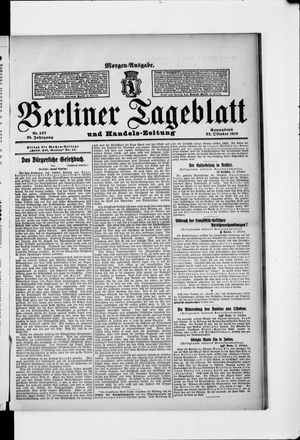 Berliner Tageblatt und Handels-Zeitung vom 22.10.1910