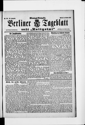 Berliner Tageblatt und Handels-Zeitung vom 24.10.1910