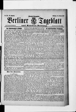Berliner Tageblatt und Handels-Zeitung vom 26.10.1910