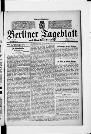 Berliner Tageblatt und Handels-Zeitung vom 27.10.1910