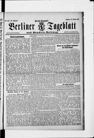 Berliner Tageblatt und Handels-Zeitung on Oct 28, 1910