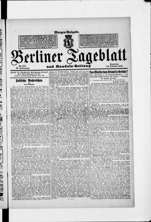 Berliner Tageblatt und Handels-Zeitung vom 30.10.1910