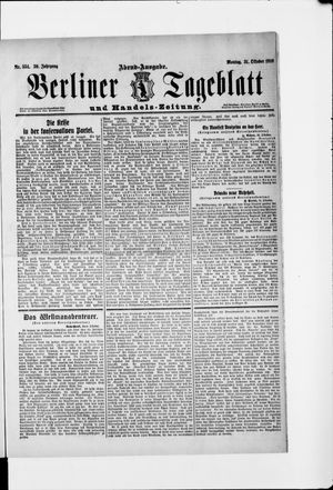 Berliner Tageblatt und Handels-Zeitung vom 31.10.1910