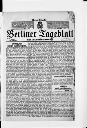 Berliner Tageblatt und Handels-Zeitung vom 01.11.1910