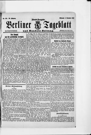 Berliner Tageblatt und Handels-Zeitung vom 02.11.1910