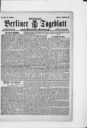 Berliner Tageblatt und Handels-Zeitung on Nov 4, 1910