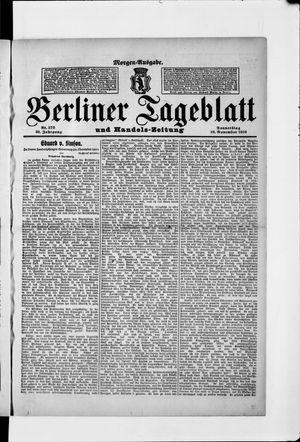 Berliner Tageblatt und Handels-Zeitung vom 10.11.1910