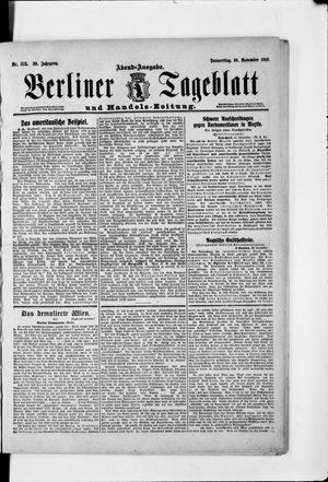 Berliner Tageblatt und Handels-Zeitung vom 10.11.1910