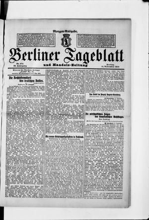 Berliner Tageblatt und Handels-Zeitung vom 11.11.1910