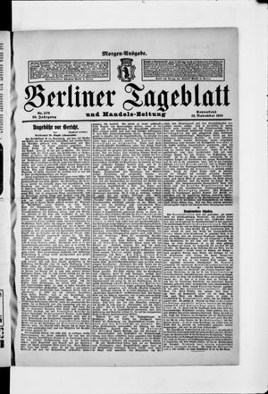 Berliner Tageblatt und Handels-Zeitung on Nov 12, 1910