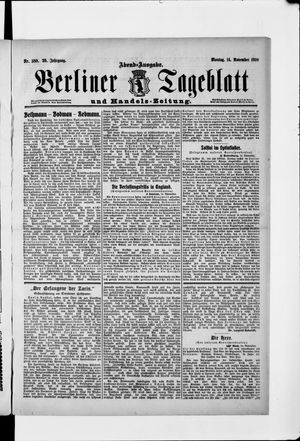 Berliner Tageblatt und Handels-Zeitung vom 14.11.1910