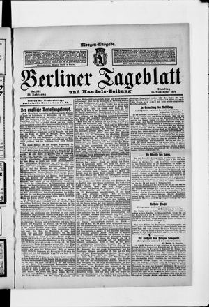 Berliner Tageblatt und Handels-Zeitung vom 15.11.1910