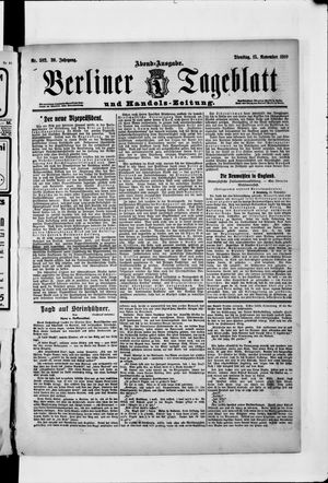 Berliner Tageblatt und Handels-Zeitung vom 15.11.1910