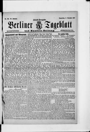 Berliner Tageblatt und Handels-Zeitung vom 17.11.1910