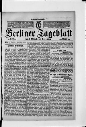 Berliner Tageblatt und Handels-Zeitung vom 20.11.1910