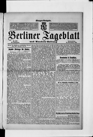 Berliner Tageblatt und Handels-Zeitung vom 24.11.1910