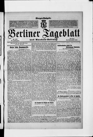Berliner Tageblatt und Handels-Zeitung on Nov 25, 1910
