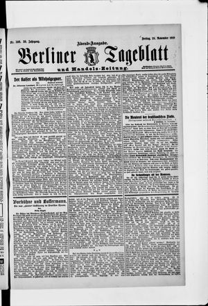 Berliner Tageblatt und Handels-Zeitung on Nov 25, 1910