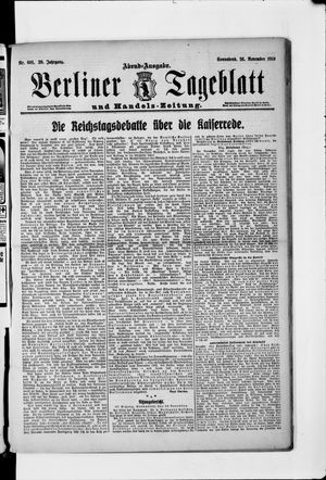 Berliner Tageblatt und Handels-Zeitung vom 26.11.1910